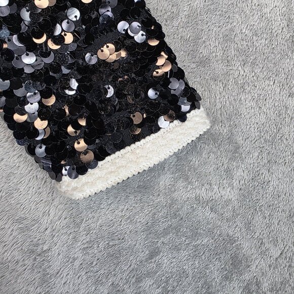 Crewcuts Jacket Girls Medium 8-9 Black Sequin Tweed Trim Cardigan Party Holiday - Picture 5 of 15